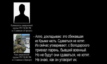 Инструктаж членов российской диверсионной группы по блокированию военных Украины в Славянске