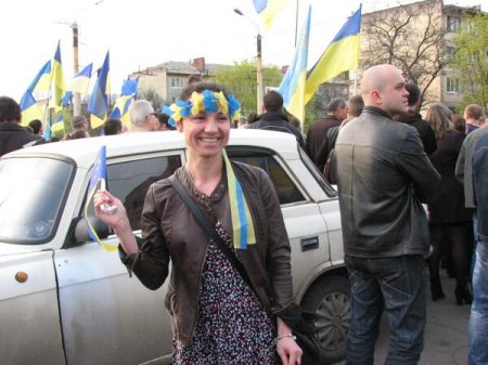 Митинг за единство Украины прошел также в Горловке и Краматорске