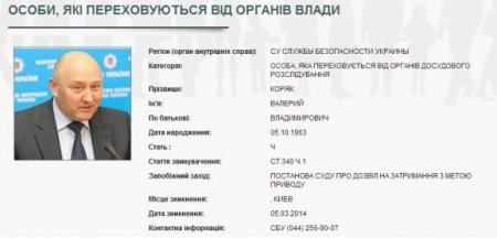 Бывший начальник милиции Киева и его заместитель объявлены в розыск