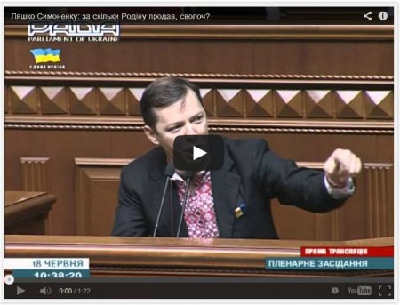 Ляшко обозвал Симоненко губошлепом и сволочью, обвинив в предательстве Украины