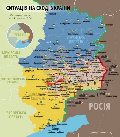 Силы АТО блокируют Горловку и Алчевск, идут бои за Луганск: карта