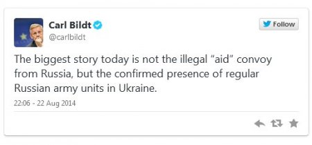 Бильдт назвал крупнейшим событием признание присутствия армии РФ в Украине