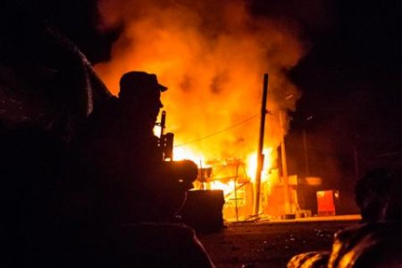 Мощный взрыв уничтожил склад боеприпасов террористов под Донецком