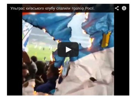 Ультрас «Динамо» во время матча сожгли флаг России (Видео)
