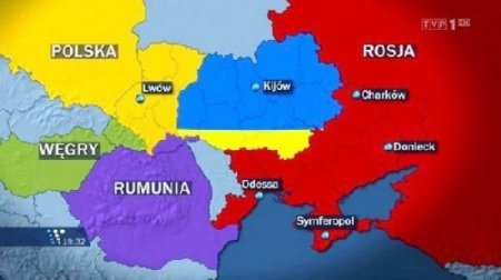 Польское телевидение показало карту будущего раздела Украины между несколькими государствами