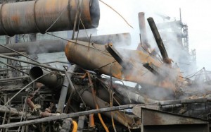 В Донецке пробило газовую трубу