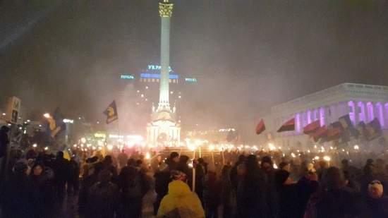 На Майдане завершилось вече в честь Бандеры, провокаций не зафиксировано