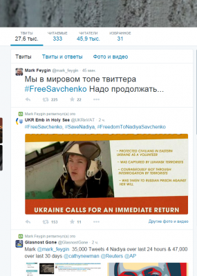 В интернете стартовала акция в поддержку Надежды Савченко