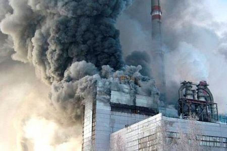 Устранение пожара ТЭЦ-2 в городе Барнауле