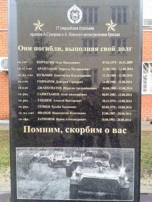 Фотофакт: погибшим на Донбассе российским солдатам поставили памятник