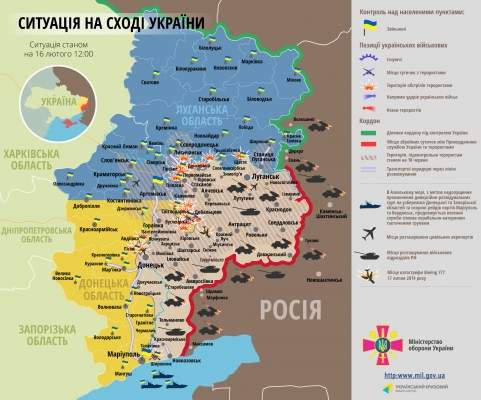 Карта АТО: обстрелы Дебальцево и Широкино на фоне "тишины"