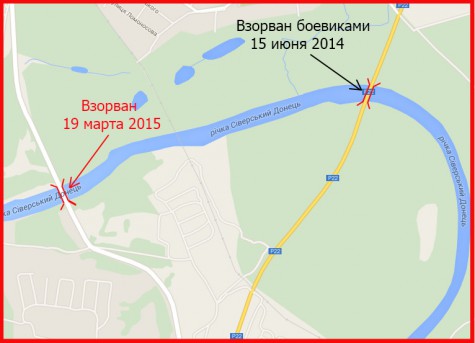 В Станице Луганской подорвали последний мост через Севереский Донец (карта)
