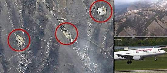 В сети появились фотографии с места крушения самолета Airbus во Франции
