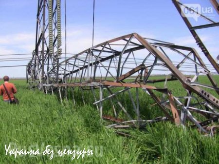 В Запорожской области попытались украсть на металлолом опору ЛЭП, находящуюся под напряжением (ФОТО)