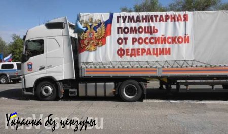 Разгрузка гумконвоя, доставившего продукты для социально незащищенных, началась в Луганске