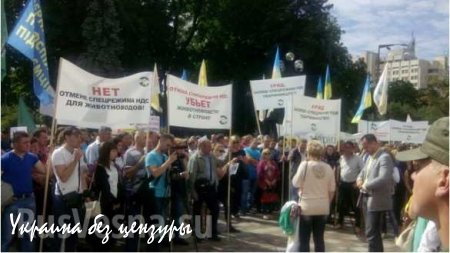 Под Верховной Радой проходит акция протеста сельхозпроизводителей (ФОТО)