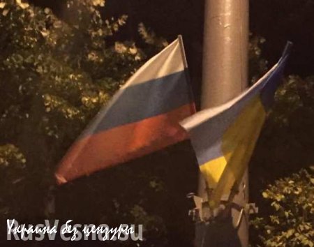 В центре Киева развесили российские флаги (ФОТО)