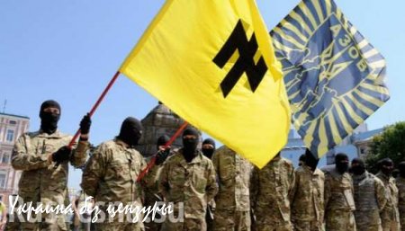 Война глазами врага — неонацисты полка «Азов» провели танковый марш (ВИДЕО)