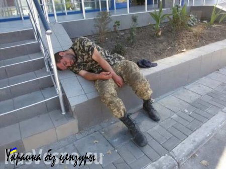 Пьяные военнослужащие ВСУ в Николаеве спят посреди улицы (ФОТОФАКТ)
