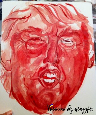 Художница написала портрет Трампа менструальной кровью