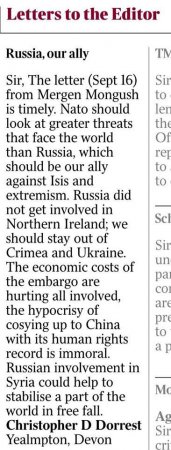 В Британии требуют союзничества с Россией и невмешательства в ее дела на Украине