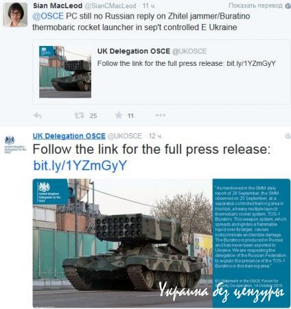 ОБСЕ ждет от России объяснений, откуда в Донбассе "Буратино"