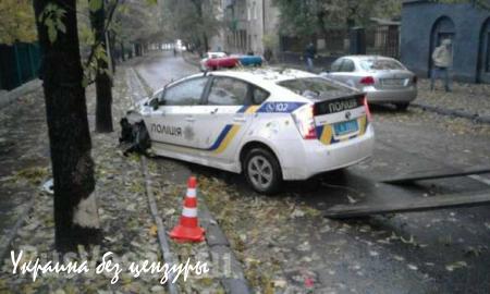 Остров невезения: Львовские полицейские разбили авто (ФОТО, ВИДЕО)