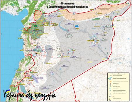 Подробная карта боевых действий в Сирии Министерства Обороны РФ