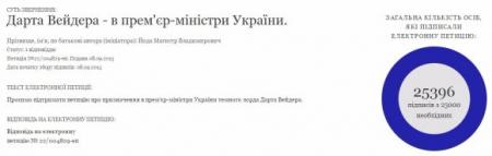 Порошенко рассмотрел кандидатуру Дарта Вейдера на пост премьер-министра
