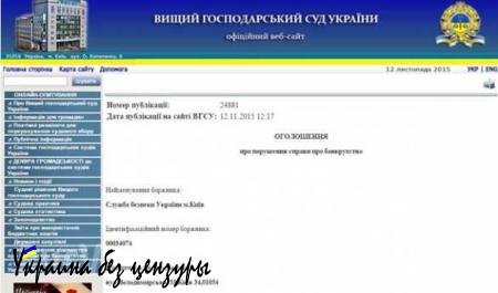 Суд рассматривает дело о банкротстве СБУ 