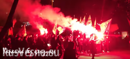 Акция устрашения: Неонацисты организовали факельное шествие в Запорожье (ВИДЕО)