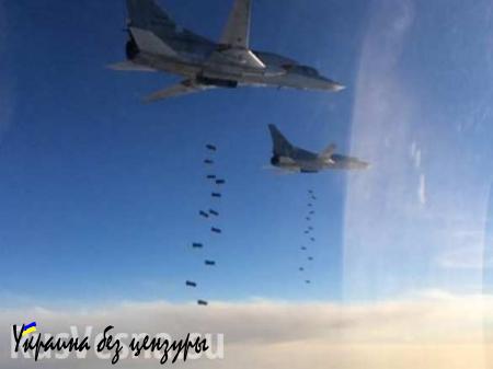 Новые кадры ударов возмездия: дальняя авиация массированно бомбит ИГИЛ (ВИДЕО)