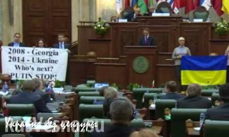 Украинские «невоспитанные дикари» попытались сорвать выступление спикера Госдумы в Бухаресте (ВИДЕО)