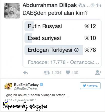 Неожиданно: 78% турок считают, что нефть у ИГИЛ покупает именно Эрдоган (РЕЗУЛЬТАТЫ ОПРОСА)