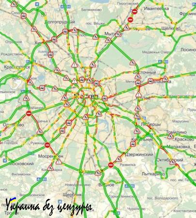 Попытка заблокировать движение по МКАД не удалась (КАРТА, ФОТО)