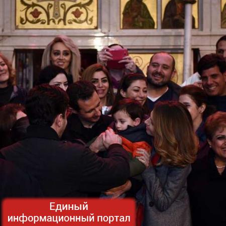 Башар Асад посетил христианскую церковь в Дамаске (ФОТО, ВИДЕО)