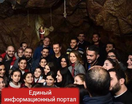 Башар Асад посетил христианскую церковь в Дамаске (ФОТО, ВИДЕО)